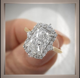 3.75  Ct Radiant Cut Diamond Halo Engagement Ring ***By Chelsea Leigh and Company