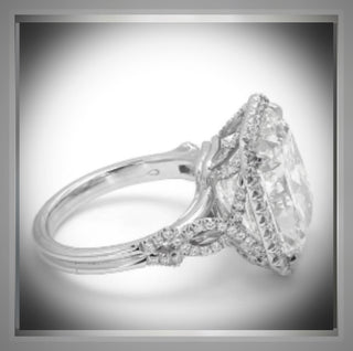 Luxury Size *** 6.22 Ct Radiant  Cut Diamond  Halo Engagement Ring VS1 F *** By Chelsea Leigh and Company