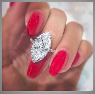 On SALE***3.85 Ct Ct Marquise cut Diamond Halo Engagement Ring VS1 F By: Chelsea Leigh and Company *** Save 7g
