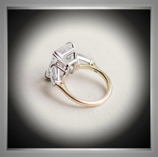 On SALE *** 4.50 Ct Emerald Cut Diamond Engagement Ring with Tapered Baguettes  VVS *** By Chelsea Leigh and Company