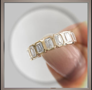 7 Emerald Cut Diamond Demi Band… Half Eternity Band *** By Chelsea Leigh and Company
