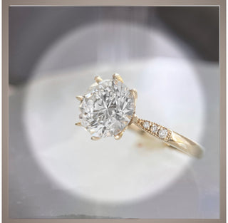 Quick ship***On SALE***2.10 Ct Edwardian Antique Style Diamond Engagement Ring 14K  Yellow Gold  *** By Chelsea Leigh and Company