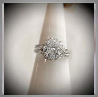 On  Sale*** 3.60 Carat Edwardian Antique Style Platinum Diamond Engagement Ring  By Chelsea Leigh & Company