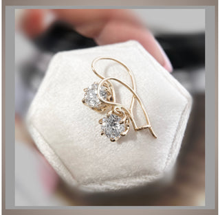 2.00 Carat Antique Style French Wire Earrings  *** Special Occasion Earrings  *** Wedding Bridal Earrings *** By Chelsea Leigh and Company
