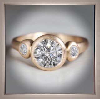 On Sale***1.44 Ct Brilliant Cut Round Diamond Bezel Set Antique Style Ring  *** By Chelsea Leigh and Company