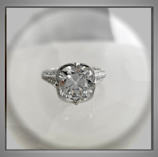 2.75 Ct Old Mine cut Diamond Antique Vintage Style  Engagement Ring  ** By Chelsea Leigh & Company