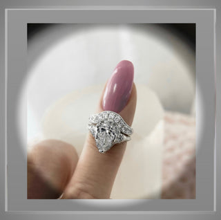 On Sale***3.50 Ct Pear cut Diamond Edwardian Style Engagement Ring Platinum   *** By Chelsea Leigh and Company