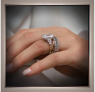 On SALE *** 4.50 Ct Emerald Cut Diamond Engagement Ring with Tapered Baguettes  VVS *** By Chelsea Leigh and Company