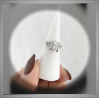 3.55 Carat Edwardian   Antique Style  Diamond Engagement Ring 14K Yellow Gold ** By Chelsea Leigh and Company