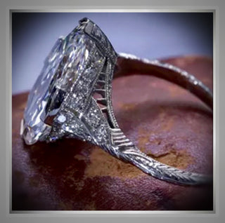 4.50 Ct Pear cut Diamond Edwardian Antique  Vintage Style Engagement Ring Platinum *** By Chelsea Leigh and Company