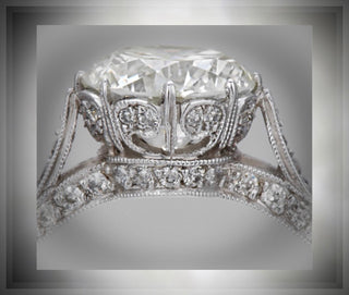QUICK SHIP ** 1.50 Carat  Edwardian Antique Style  Diamond Engagement Ring   In Platinum *** By Chelsea Leigh and Company