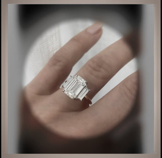 On Sale ***4.50 Ct Emerald Cut Diamond Ring W/ Trapezoids  VVS2 *** By Chelsea Leigh and Company