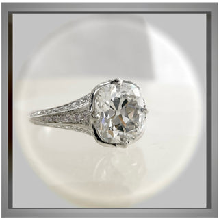 3.75 Ct Old Mine cut Diamond Antique Vintage Style  Engagement Ring  ** By Chelsea Leigh & Company