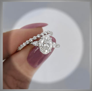 1.70 Carat Three Stone Oval Diamond Engagement Ring With Pear Diamond side Diamonds   VS1 E *** By Chelsea Leigh and Company