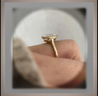 3.00 Ct. Bezel Set Oval Diamond Engagement Ring VS1 14K ***By Chelsea Leigh & Company