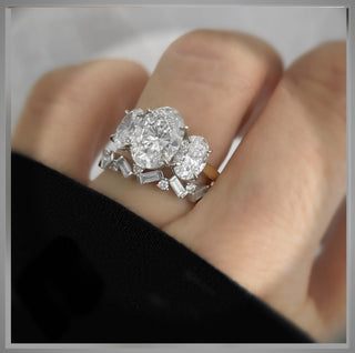 On Sale***3.75 Carat Three Stone Oval Diamond Engagement Ring  *** By Chelsea Leigh and Company