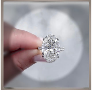 On SALE *** 5.00 Carat Oval  Cut Whisper Thin Diamond Solitaire Engagement Ring VS1 E ***   By: Chelsea Leigh and Company