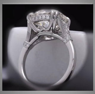 3.50 Ct Cushion Cut   Diamond Solitaire Engagement Ring Platinum  *** By Chelsea Leigh and Company