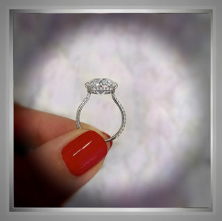 3.46 Ct Antique Cushion Cut Diamond Solitaire  Compass set Engagement Ring  ** IGI Certified*** By ChelseaLeigh and Company