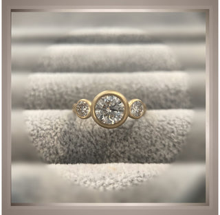 On Sale***1.44 Ct Brilliant Cut Round Diamond Bezel Set Antique Style Ring  *** By Chelsea Leigh and Company