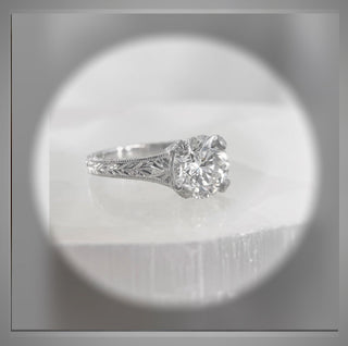 On SALE *** 2.25 Carat Antique Edwardian Vintage Style Round Diamond Engagement Ring *** By Chelsea Leigh and Company