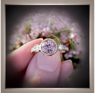 1.38 Ct Pink Diamond Bezel Set Antique Vintage Style Ring VS1 *** By Chelsea Leigh and Company