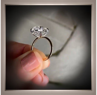 3.00 Ct  Brilliant Cut Oval Diamond Solitaire Engagement Ring   14K & Platinum *** By Chelsea Leigh and Company