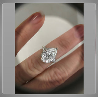 4.50 Ct Pear cut Diamond Edwardian Antique  Vintage Style Engagement Ring Platinum *** By Chelsea Leigh and Company