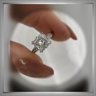 2.45 Carat Princess Cut Diamond Edwardian Antique Vintage Style  Engagement Ring  *** By Chelsea Leigh and Company