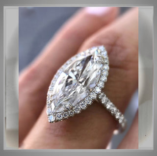 On SALE***3.85 Ct Ct Marquise cut Diamond Halo Engagement Ring VS1 F By: Chelsea Leigh and Company *** Save 7g