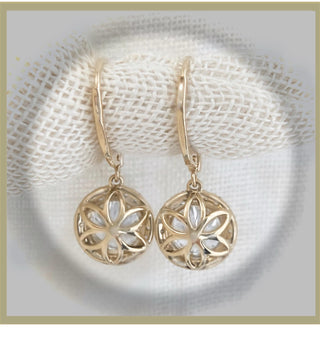 5.00 Ct Round Diamond Halo Dangle Earrings 14K White or Yellow Gold * Wedding Bridal Earring * Special Occasion*  By Chelsea Leigh and Compa