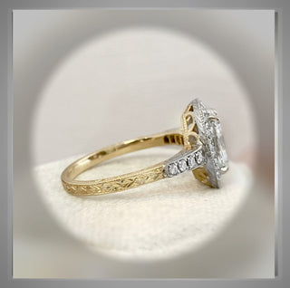 Victorian Era Style 2.45 Ct Oval Cut Diamond Antique Vintge Style Engagement Ring  *** By Chelsea Leigh and Company