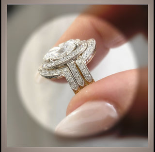 Victorian Era Style 2.45 Ct Oval Cut Diamond Antique Vintge Style Engagement Ring  *** By Chelsea Leigh and Company