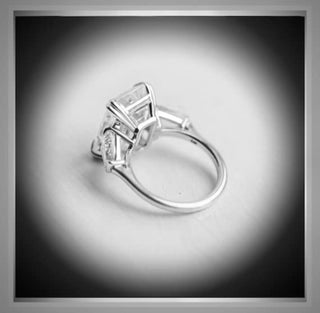 On SALE *** 4.50 Ct Emerald Cut Diamond Engagement Ring with Tapered Baguettes  VVS *** By Chelsea Leigh and Company