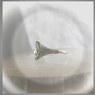 1.50 Ct Edwardian Antique Vintage Style  Marquise Diamond Engagement Ring  *** By Chelsea Leigh and Company