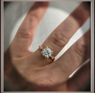 3.55 Carat Edwardian   Antique Style  Diamond Engagement Ring 14K Yellow Gold ** By Chelsea Leigh and Company