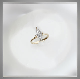 1.08 Ct Rhombus Diamond Solitaire Engagement or Right Hand Ring VS1  14K *** By Chelsea Leigh and Company