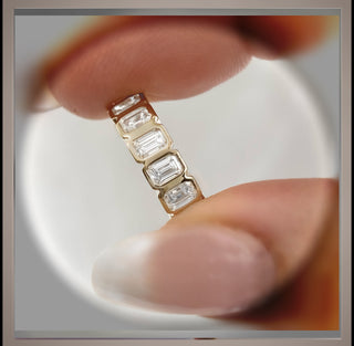 7 Emerald Cut Diamond Demi Band… Half Eternity Band *** By Chelsea Leigh and Company