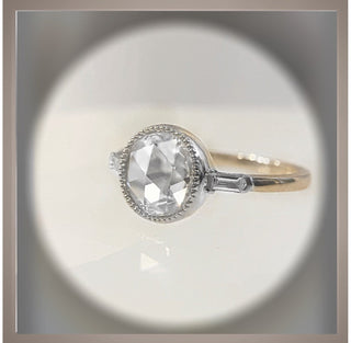 1.35 Ct. Antique Art Deco Style Rose Cut Edwardian Gold and Platinum Ring *** By Chelsea Leigh and Company