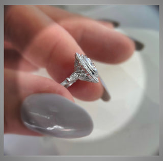 2.08 Carat Edwardian Antique Vintage Style  Filigree Diamond Engagement Ring *** By Chelsea Leigh and Company