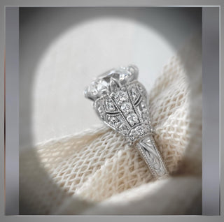 Sale *** 2.60 Ct Antique  Edwardian Vintage Style  OEC Old European  Diamond Engagement Ring  *** By Chelsea Leigh and Company