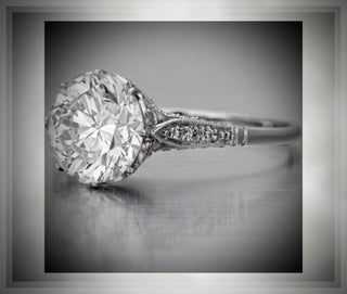 On  Sale*** 3.60 Carat Edwardian Antique Style Platinum Diamond Engagement Ring  By Chelsea Leigh & Company