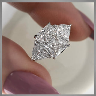 On Sale***4.08 Ct Radiant Cut Diamond Engagement Ring with Trillions**SAVE 9,000k ***By Chelsea Leigh and Company