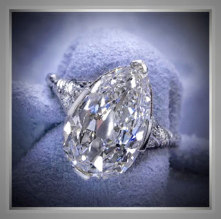 QUICK SHIP *** 2.60 Ct Pear cut Diamond Edwardian Vintage  Style Engagement Ring VS1 Platinum *** By Chelsea Leigh and Company