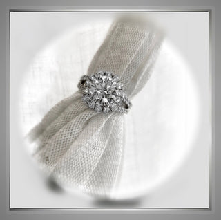 QUICK ship***3.00 Ct Round  Halo with Brilliant Cut Round Diamond Engagement Ring  *** By Chelsea Leigh and Company