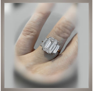 On Sale**6.30 Ct Emerald Cut Diamond Ring W/ Trapezoids VVS2 F IGI Certified  ***  By Chelsea Leigh and Company