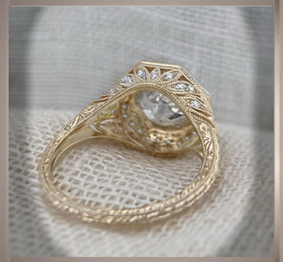 3.65 Carat  Antique Art Deco Vintage Style  Octogon  Old European Cut Diamond Engagement Ring *** By Chelsea Leigh and Company