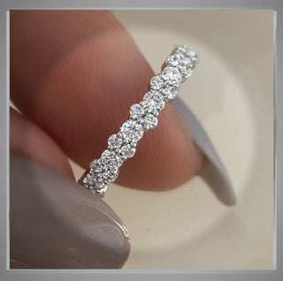 1.75 Ct Cluster Pave  Diamond Eternity Band