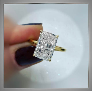 On Sale ** 4.10 Ct Radiant Diamond Whisper Thin Solitaire Engagement Ring   *** IGI Certified *** By Chelsea Leigh and Company