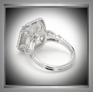 Luxury Size *** 6.22 Ct Radiant  Cut Diamond  Halo Engagement Ring VS1 F *** By Chelsea Leigh and Company